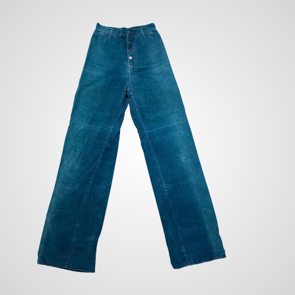 Levi's Redwood Empire VTG Pants Women Vintage Size 4/6 Teal Heart Pockets 70s